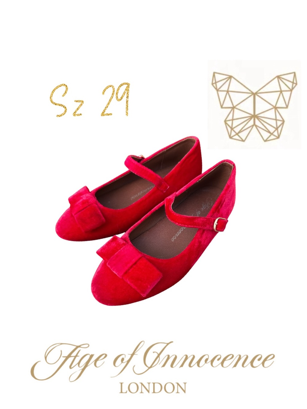 Age of Innocence sz 29 Ellen Red Velvet shoes